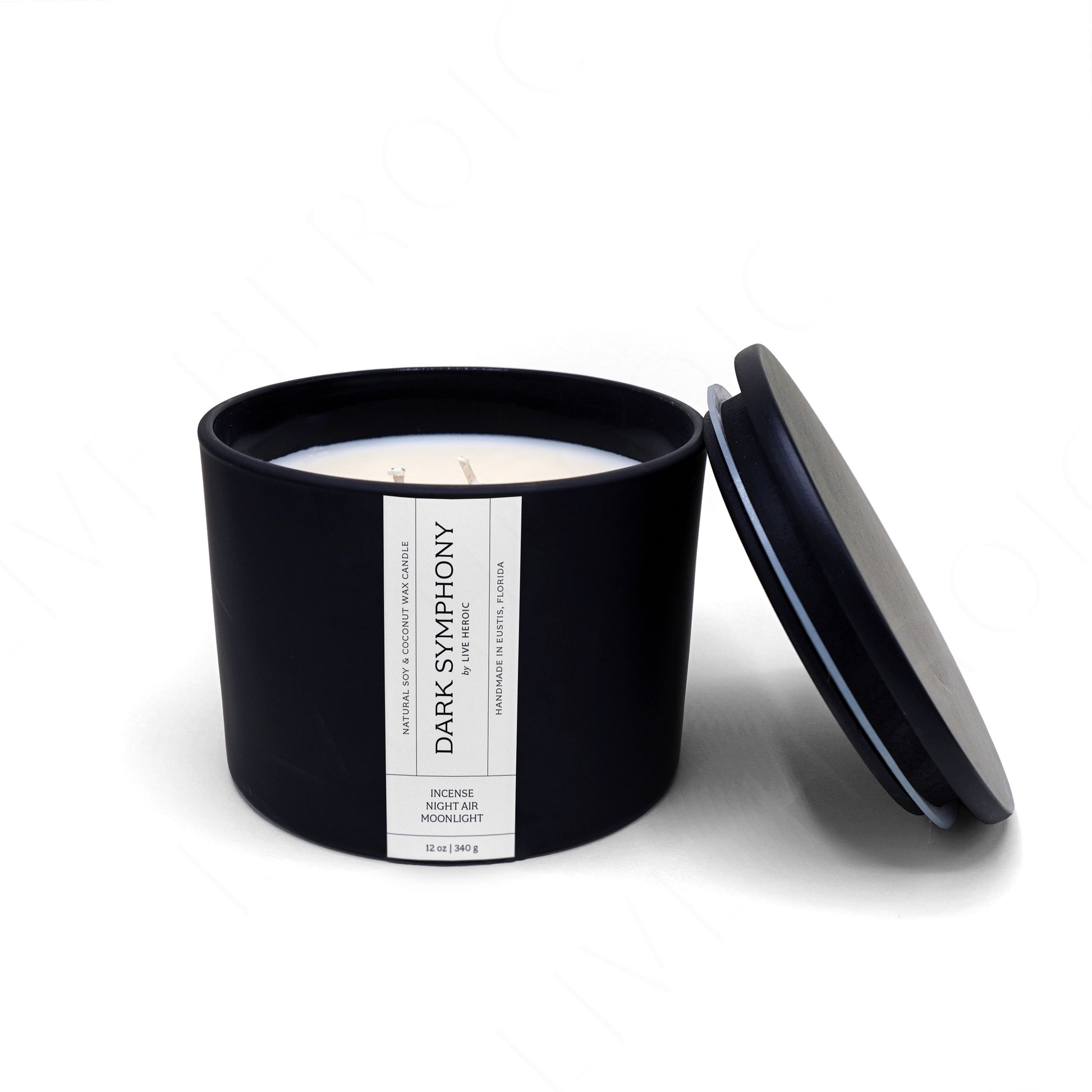 Dark Symphony | 12 oz Scented Coconut & Soy Wax Candle by Live Heroic