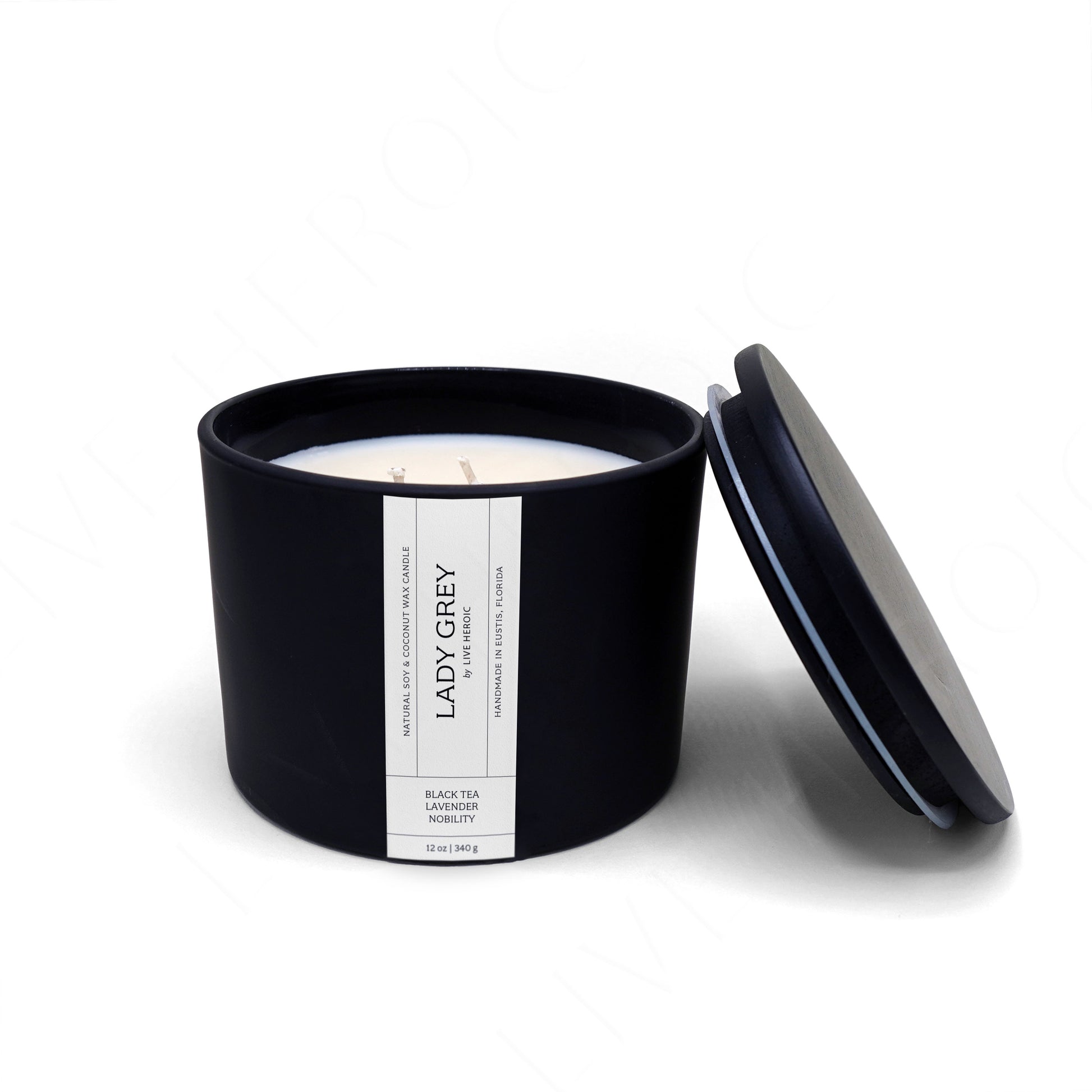 Lady Grey | 12 oz Scented Coconut & Soy Wax Candle by Live Heroic