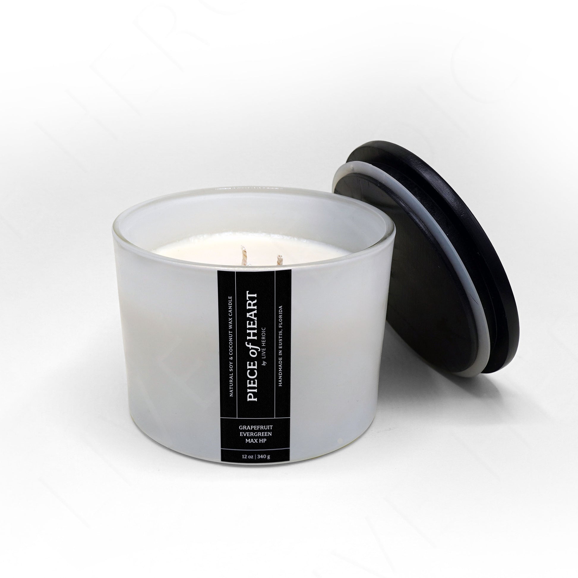 Piece of Heart | 12 oz Scented Coconut & Soy Wax Candle by Live Heroic
